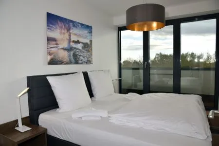 Schlafzimmer mit Doppelbett Logierhaus Friedrich WE 24 - "Sandläufer"