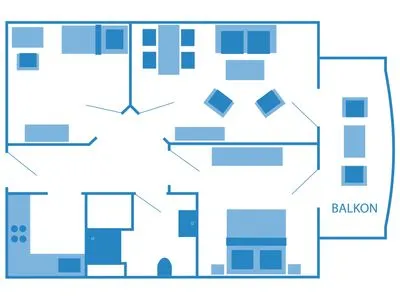Grundriss  Appartementhaus Boddenblick - "Möwe"