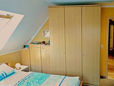 Schlafzimmer mit Doppelbett  Glebbe 17 - Wohnung Südblick