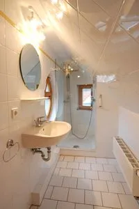 Badezimmer mit Dusche Ferienpark Freesenbruch Wohnung 4.6 - Boddenblick