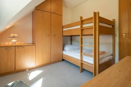 Schlafzimmer mit Etagenbett Ferienpark Freesenbruch Doppelhaushälfte 10 - Lieblingsplatz