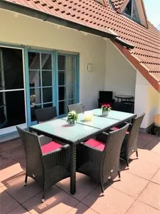 Terrasse Ferienpark Freesenbruch Doppelhaushälfte 11a - Schwalbennest