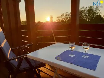 Balkon Ferienhaus Greune-Stee-Weg 103b Ferienwohnung Inselblick