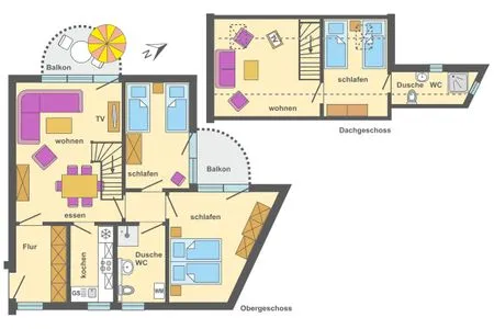 Grundriss Ferienpark Freesenbruch Wohnung 1.6 - Freesenblick