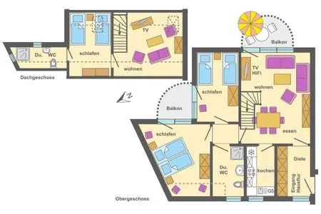 Grundriss Ferienpark Freesenbruch Wohnung 2.4 - Familientraum