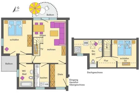 Grundriss Ferienpark Freesenbruch Wohnung 3.4 - Zum Zeesenboot