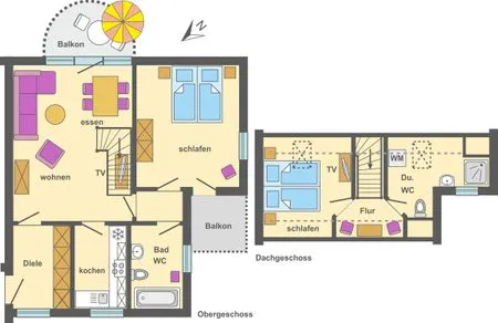 Grundriss Ferienpark Freesenbruch Wohnung 3.6 - Frieda