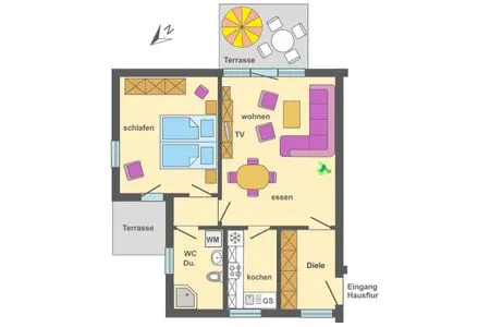 Grundriss Ferienpark Freesenbruch Wohnung 4.1 - Boddenkiker