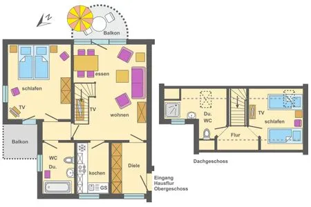 Grundriss Ferienpark Freesenbruch Wohnung 4.4 - Seeschwalbe