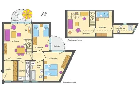 Grundriss Ferienpark Freesenbruch Wohnung 4.6 - Boddenblick