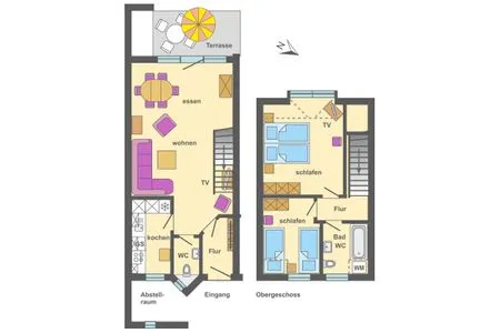 Grundriss Ferienpark Freesenbruch Reihenhaus 5b - Seehund
