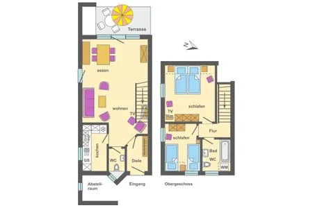 Grundriss Ferienpark Freesenbruch Reihenhaus 6 - Delfin
