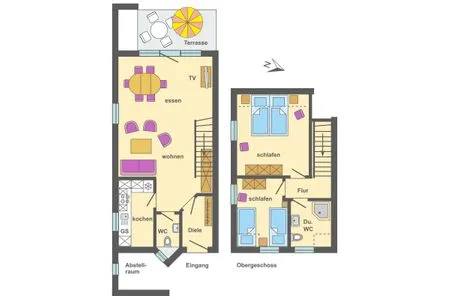 Grundriss Ferienpark Freesenbruch Reihenhaus 7 - Seestern