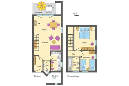Grundriss Ferienpark Freesenbruch Reihenhaus 8c - Kleiner Krake