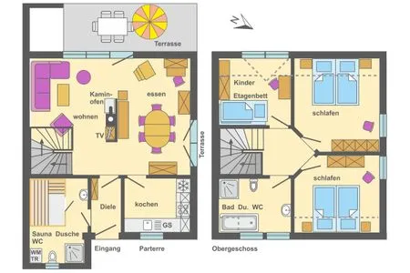Grundriss Ferienpark Freesenbruch Doppelhaushälfte 12a - Steuerrad