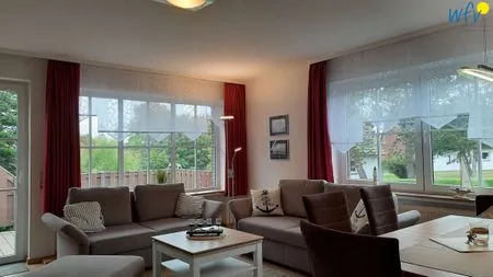 Wohnzimmer Haus Dünenrose Ferienwohnung Seestern