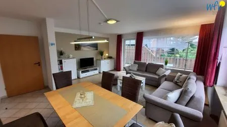 Wohnzimmer Haus Dünenrose Ferienwohnung Seestern