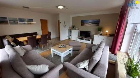 Wohnzimmer Haus Dünenrose Ferienwohnung Seestern