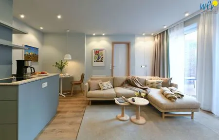 Wohnzimmer Töwerhus Ferienwohnung Möwe