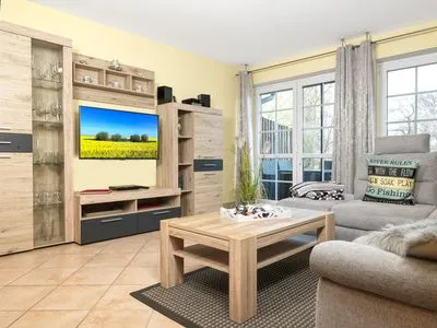 Wohnzimmer Landhaus am Meer Strandglück