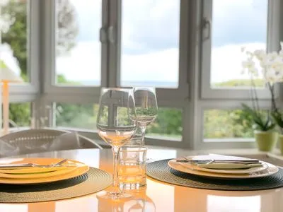 Wohnzimmer Ferienwohnung Strandhüpfer - direkt am Meer