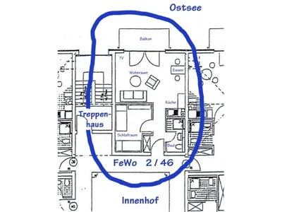 Grundriss Residenz am Strand Wohnung 2-46