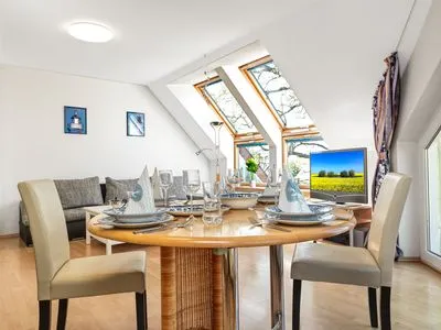 Wohnzimmer Haus Seeblick Maritim