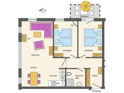 Grundriss Residenz am Strand Wohnung 2-29