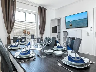 Wohnzimmer Ferienanlage Pfeiffer Haus Strandrose