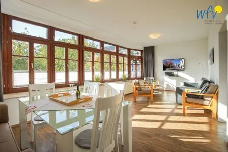 Wohnzimmer Villa van Harten Ferienwohnung Kaptain