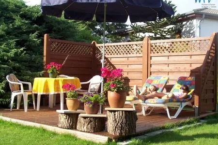 Terrasse Ferienhaus Kiebitzdüne Ferienwohnung Auster