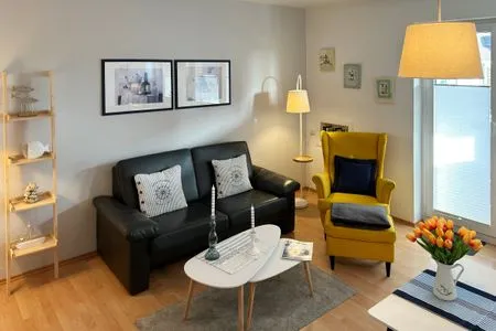 Wohnzimmer der Ferienwohnung Kniepsand in Wittdün auf Amrum Haus Diana Ferienwohnung „Kniepsand"