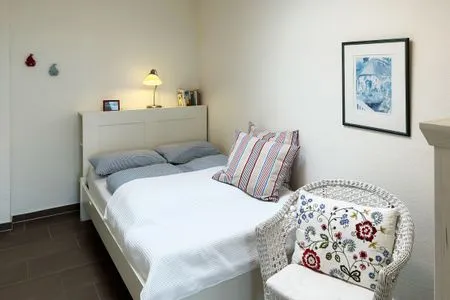 Schlafzimmer der Ferienwohnung Watt'n Blick in Wittdün auf Amrum Haus Nordenlicht Ferienwohnung Watt'n Blick
