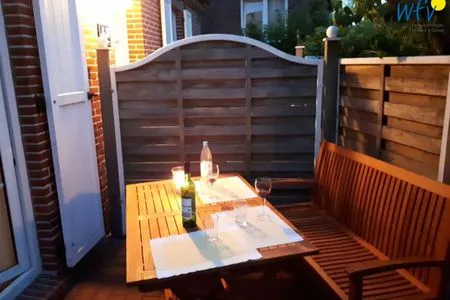 Terrasse Ferienhaus "Kleines Haus Juist" Ferienwohnung Wattenmeer