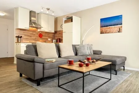 Wohnzimmer Residenz am Yachthafen Hafentraum