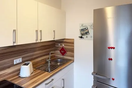 Küche der Ferienwohnung Meeresbrise in Wittdün auf Amrum Haus Seeadler Ferienwohnung Meeresbrise