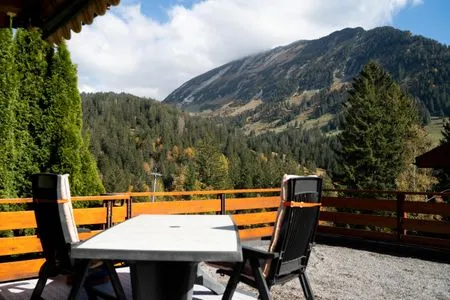 Terrasse mit Blick auf den Leistchamm Ferienhaus Bergblick