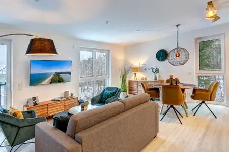 Wohnzimmer Bernsteinquartier, Whg. 05.56 "Meeresgold"