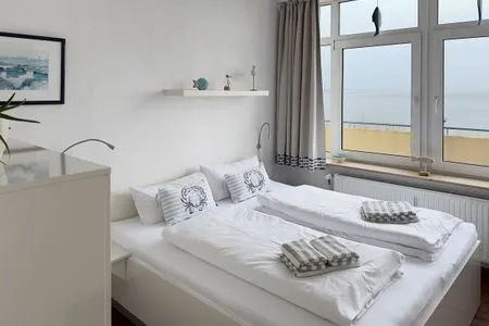 Schlafzimmer der Ferienwohnung Wattkieker in Wittdün auf Amrum Haus Nordenlicht Ferienwohnung Wattkieker