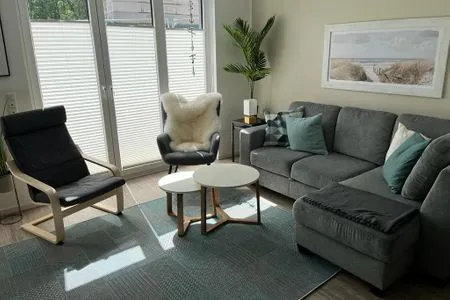 Wohnzimmer Bernsteinquartier, Ferienhaus 6e