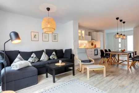 Wohnzimmer Bernsteinquartier, Ferienhaus 10b