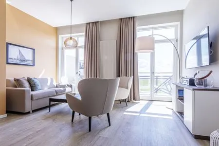 Ferienwohnung Ostseefeeling Ostseebad Wustrow ZweiWasser Alte Seefahrtschule Wohnzimmer  Ostseefeeling