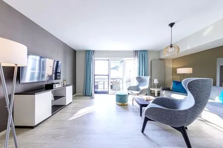 Ferienwohnung Ostseelounge Ostseebad Wustrow ZweiWasser Alte Seefahrtschule Wohnzimmer  Ostseelounge