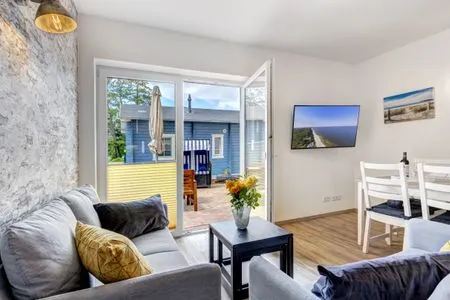 Wohnzimmer Ferienwohnung Strandkörv