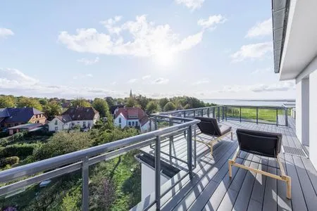 4 Ferienwohnung Sommerperle Ostseebad Wustrow ZweiWasser Alte Seefahrtschule Sonnenterrasse mit Wasserblick  Sommertraum
