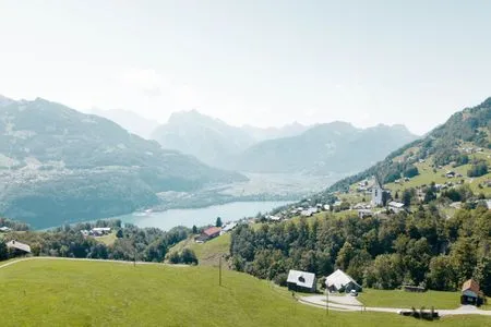 Wonderful view of Lake Walensee and the mountains Apartment Schwendihaus
