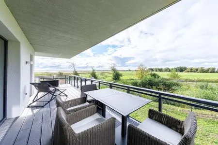 Ferienwohnung Strandnixe Ostseebad Wustrow ZweiWasser Alte Seefahrtschule Balkon zum Sonnenbaden  Strandnixe