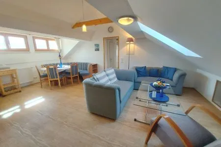 Wohnzimmer Apartment Gentiaan - Alter Kindergarten