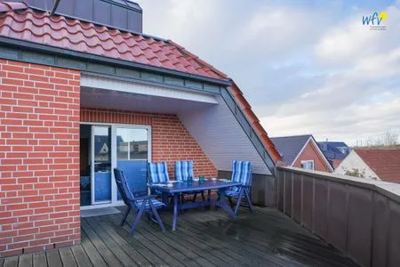 Terrasse Traumschiff Borkum Ferienwohnung Oberdeck
