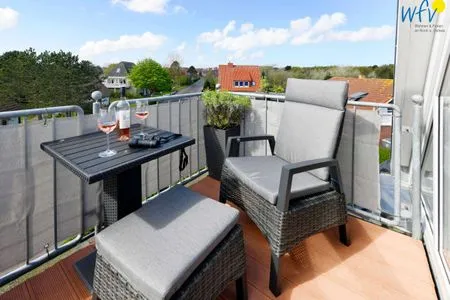 Balkon Haus Dünenrose Ferienwohnung Strandläufer